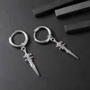 Dangle lustre HipHop/Rock acier inoxydable poignard boucles d'oreilles goutte pour hommes femmes petite épée Punk mode bijoux 2021 cadeau