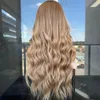 13x4lace frontal peruk Glueless Long Super Wavy Ash Blonde Color 180density Brazilian Remy Human Hair Wigs Highlight 13x6 Spets Front1882576