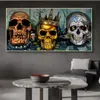 Modern Abstrakt Skull Art Street Wall Målningar Skriv ut på duk Posters och Graffiti Wall Bilder för vardagsrum Heminredning