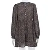 Women Dress Loose Leopard Print Lantern V-neck Spring O-Neck Long Sleeve Elegant Party Flare Swing Dresses Casual284F