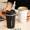 Rostfritt stål Kaffe Kopp Mugg Biltermos Kaffe Mugg Travel Thermal Flask Cup Travel Mug Cute Tumbler 210809