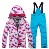 Vestes de Ski enfants Ski costume enfants marques coupe-vent imperméable chaud enfant filles neige ensemble hiver et snowboard veste pantalon