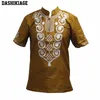 Dashikage Męskie kolory haftu tradycyjne Mali Afryki Vintage Top 210706