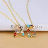 Pendant Necklaces Multicolor CZ Charm Gold 26 Alphabet Necklace Micro Pave Zircon Letter A-Z Couple Jewellery Gift215K