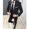 Svart Velvet Slim Fit Groom Tuxedo För Män 3 Styck Människor Passar Med Sjal Lapel Anpassad Man Mode Kostym Jacka Vest Byxor 2020 x0909