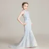 Avondjurk voor meisjes Kinderen Elegante Jurken Tiener Verjaardagsfeestje Jurken Sexy Multicolor Sequins Graduation Performance Tail Dress Q0716