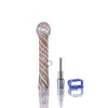 Multicolor nector collector Twist flower suction nozzle smoking accessories transparent glass hand tube with 10mm Titanium nails