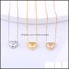 Pingente colares pingentes jóias 3 cores meninas amor banhado a ouro coração em forma de clavícula cadeia colar sólido pulseira braceletes moda dro