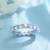Lovers Eternity 4mm Lab Diamond Ring 925 sterling silver Jewelry Engagement Wedding band Rings for Women Fine Party accessory