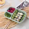 3 Grids Lunch Box With Lid Food Fruit Dinner Storage Boxes Container Kitchen Microwave Camping Kid Dinnerware 4 Colors242A