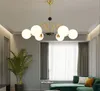 モダンなリビングルームシャンデリアランプ照明ノルディックガラスボールライトフィクスチャゴールド/クロム光沢照明器具