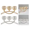 3 armar Candelabras Crystal Arch Bridge Goblet Candle Holders Skål Tealight Candlesticks Romantisk prydnad för hembröllopsinredning 210722