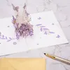 Cartes de voeux 3D Anniversaire Up Fleur Carte de papier vierge Enveloppe Anniversaire Thanksgiving Noël Cadeau de vacances Femmes Craft Rose