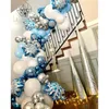 Party Decoration Girl Birthday Decors Balloons Blue White Latex Balloon Snowflake Foil Ballons Wedding Baby Shower Decor Supplies