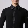 Latin Dans Tops Erkek Şerit Gömlek Kristal Yetişkin Erkekler Tango Standart Modern Giyim BL1638 Sahne Giyim