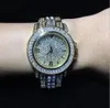 高級メンズウォッチ高品質ダイヤモンド時計アナログクォーツ自動運動38mmステンレススチール腕時計Hiphopジュエリー