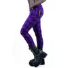 Plaid Pants Women Fashion Gothic Punk Style High Waist Zipper Casual Streetwear Plus Size Ladies Trousers 211115