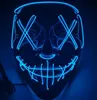 10 kolorów Maska Halloween LED Light Up Funny Maski Purge Rok wyborów Świetny Festiwal Cosplay Costume Materiały Party Maska