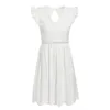 Selling White Midi Open Back V Neckline Fashion Dress Casual Dresses