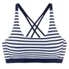 Women Striped Two Piece Bikinis Sports Swimwear Halter Vest Swimsuit Sexy Bikini Set Summer Beach Bathing Suit Beachwear S~2XL 210621