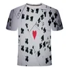 Męskie koszulki Letnie Casual Damskie i Topy Z Krótkim Rękawem 3D Pełna Drukuj Poker Seria Piwo Moda Street Okrągłe Kostiumy