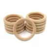 2021 Wooden Teether Baby Kids Teethe Beech Ring Teething Round Craft Bracelet Grind Holder Nursing Toy Infant Safe DIY Wood