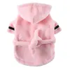 Pet Bathrobe Dog Pajamas Sleeping Clothing Dog Apparel Soft Pets Bath Dry Towel Clothes winter Warm Quick Drying Sleepcoat for Dogs French Bulldog XS Wholesale A264