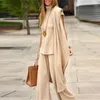 Kadınlar Katı Yumuşak Yelek Uzun Hırka + Geniş Bacak Pantolon Suits Rahat Moda Sonbahar Bahar Kıyafetler Ofis Bayan Commute Üç Parçalı Set 220315