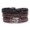 3pcs/Set Stylish Leather Strap Braid Bracelet For Men Women Vintage Leather Jewelry Gifts Promotion