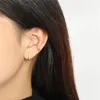 100% 925 Sterling Silver Hoop Earring Mini Round White CZ Zircon Små Stud Örhängen för Kvinnor Flickor Bröllopsfestgåvor