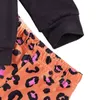 1-5y outono mola infantil criança criança meninas leopard roupas conjunto de manga longa coração top calças crianças roupas trajes 210515