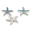 Pins, broches natuurlijke shell legering dier hanger broche zeester vorm metalen geverfd abalone geaccentueerde charmes voor sieraden maken ornament