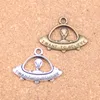 48pcs Antique Silver Bronze Plated alien ET believe spaceship Charms Pendant DIY Necklace Bracelet Bangle Findings 23*30mm