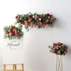 Decoratieve bloemen kransen kunstmatige arrangement bruiloft boog decoratie floral set roze roze rose backdrop flower rij naar huis