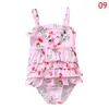 33 styles kids cartoon horse floral OnePieces swimwear girls Swimsuits bodysuit kid bikini ruffle Beach Sport bathing suits C5862588