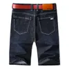 42 44 Plus Size Summer Men Slim Denim Shorts Business Casual Stretch Black Blue Solid Color Short Jeans Male Brand 210713