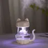 350ML Air Humidifier With Color LED Light Ultrasonic 3 In 1 Adorable Cat Eat Fish Humidificador USB Aroma Diffuser Fogger
