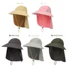 Outdoor hoeden Sun hoed UV Bescherming Zomerstrand pet brede rand voor kamperen vissen wandelen s-afari-bergsportige vrouwen mannen