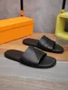 Brand Name Mens Slippers Summer Outdoor Beach Flat Flip Flops Swim Autumn Genuine Leather Sandal Scuffs SZ38-44