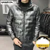 2020 New Fashion White Duck Down Jacket Winter Men's Brand Standing Collar Zipper Pocket Down Coats Canada Casaco Masculino G1115
