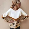 Moda leopard mulheres suéter outono inverno senhoras o-pescoço manga cheia jumper casual fêmea feminina oversize pulôvers 210922
