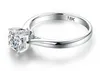 Yamni Luxury 18K 화이트 골드 링 실버 925 쥬얼리 웨딩 밴드 여성용 2.0CT 실험실 다이아몬드 약혼 반지