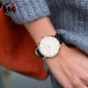 Relogio feminino Hannah Martin Luxury Brand Whems Watches Leather Band Rose Gold Waterproof Ladies Quartz Wristatch Fit DW Style C210W