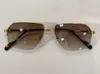 Золотисто-серые солнцезащитные очки-пилоты Sunnies 0285 Мужские модные солнцезащитные очки в полурамке с коробкой3869933