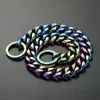 Dog Collars & Leashes 15/19mm Width Titanium Steel Stainless P Chain For Large Dogs Durable Colorful Electroplating Pet Pitbull Doberman