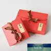 30pcs Square Red Kraft Paper Gift Box With Ribbon Baking Cookie Cake Boxes Wedding Party Christmas Decor Gift Factory price expert design Quality Latest Style