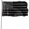 DHL 2024 3x5ft Black American Flag Polyester لن يتم منحنا ربع الولايات المتحدة الأمريكية لافتة حماية تاريخية