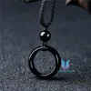 Siyah Değerli Yüzük Kolye Reiki Kuvars Charm Pendulum Taş Moda Kristal