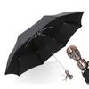 Marca di alta qualità teschio manico ombrello uomo automatico 3 pieghevole creativo punk retrò 8 costole antivento ombrellone ombrellone pioggia uomo 210320