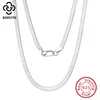 Catene Rinntin 925 Sterling Sterling Unique Solid 3mm Flexible Flat Hunring Weck Chain for Women Men Punk Blade Necklace Gioielli8614339